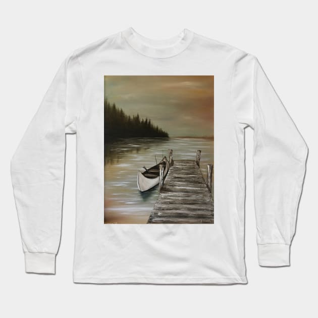 Tranquility at the Lake Long Sleeve T-Shirt by SistersInArtN